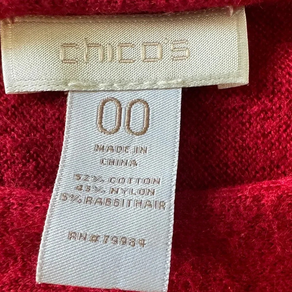 Chicos Sultry Red Bailey Bateau Pullover 3/4 Sleeve Sweater size XS - Picture 6 of 7